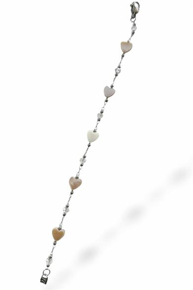 Gümüş Renk Kalp Figürlü Çelik Bileklik