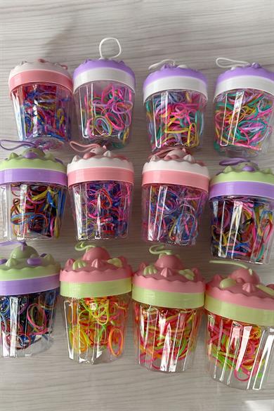 12li Cupcake Figürlü Perma Lastik Toka