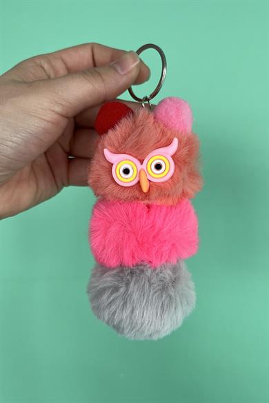 12li Karışık Renk Baykuş Figürlü Anahtarlık Set
