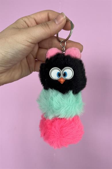 12li Karışık Renk Baykuş Figürlü Anahtarlık Set