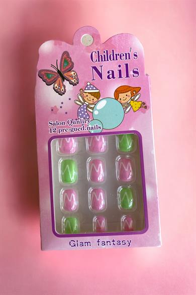 12li Karışık Renk Çocuk Tırnak