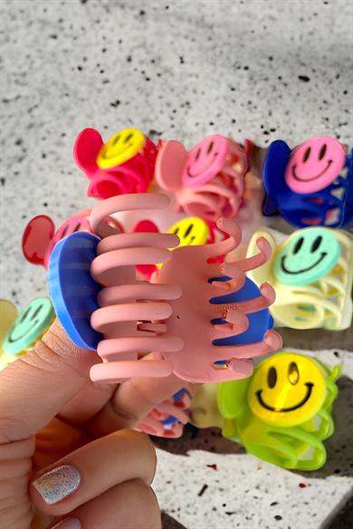 12li Karışık Renk Emoji Figürlü Mandal Toka Set