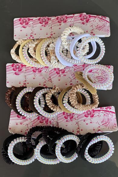 12li Karışık Renk Helezon ve Havlu Toka Set 