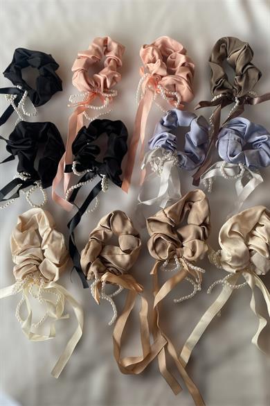 12li Karışık Renk İnci Detaylı Simit Toka Set