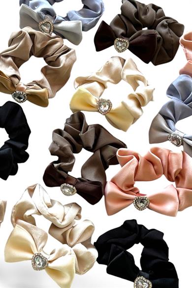 12li Karışık Renk Kalp Figürlü Taş Detaylı Simit Toka Set