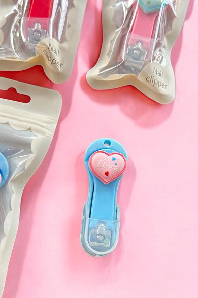 12li Karışık Renk Kalp Figürlü Tırnak Makası Set