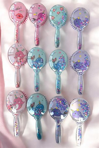 12li Karışık Renk Karışık Figürlü Saç Fırçası/ Tarak Set