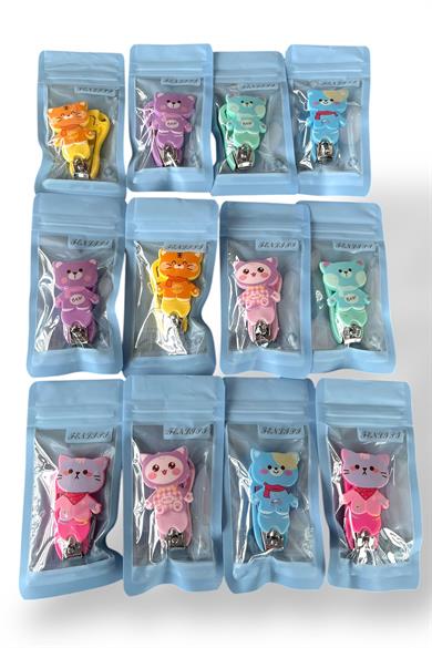 12li Karışık Renk Karışık Figürlü Tırnak Makası/Anahtarlık Set