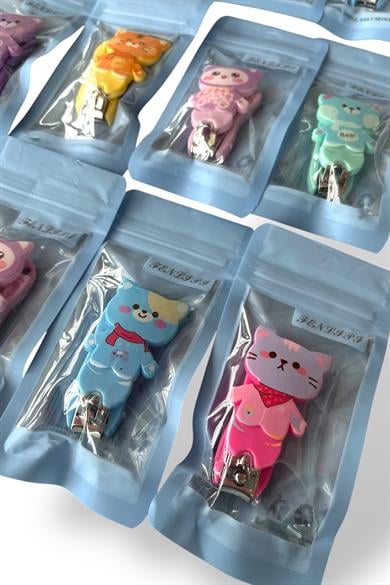 12li Karışık Renk Karışık Figürlü Tırnak Makası/Anahtarlık Set