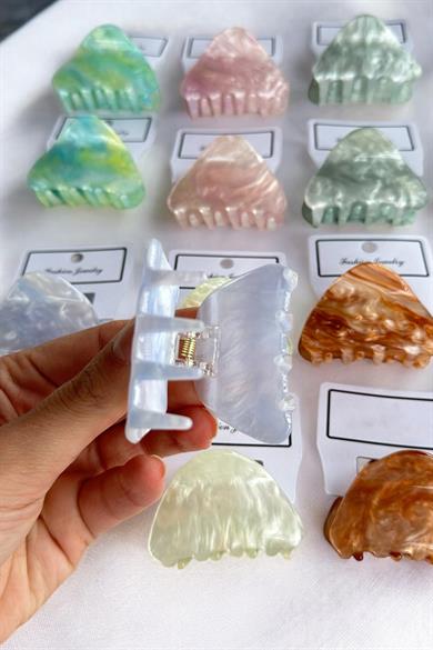 12li Karışık Renk Kemik Mandal Toka Set