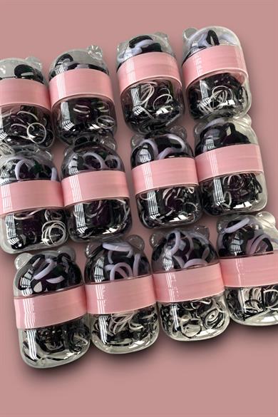 12li Karışık Renk Lastik Ve Havlu Toka Set