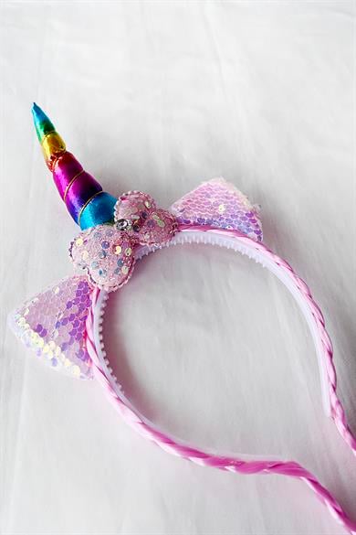12li Karışık Renk Örgü Detaylı Unicorn Taç