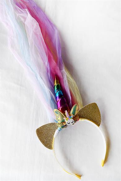 12li Karışık Renk Pelerin Detaylı Unicorn Taç