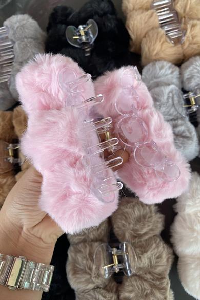 12li Karışık Renk Peluş Mandal Toka Set