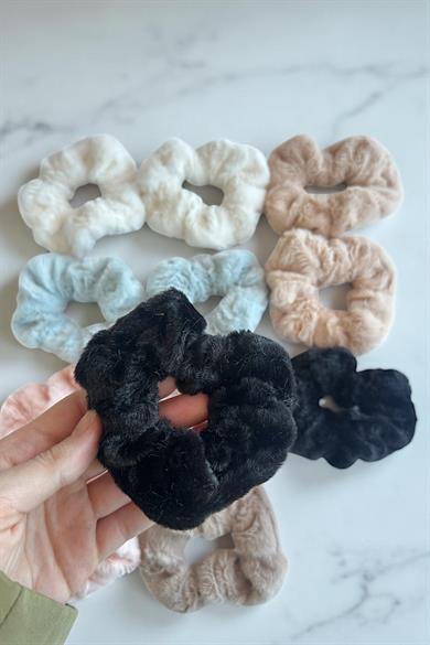 12li Karışık Renk Peluş Simit Toka Set