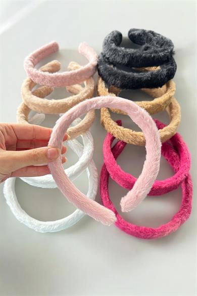 12li Karışık Renk Peluş Taç Set