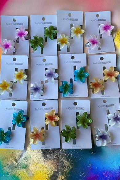 12`li  Karışık Renk Pens Lotus Toka Set