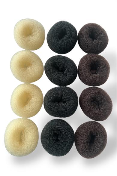 12li Karışık Renk Sünger Topuz Tokası Set