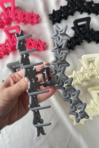 12li Karışık Renk Yıldız Figürlü Mandal Toka Set
