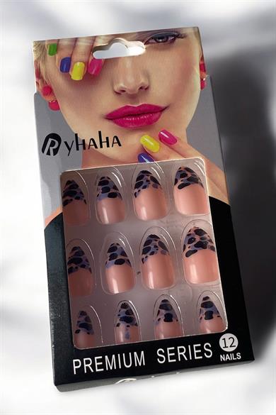 12li Leopar Figürlü Takma Tırnak Set