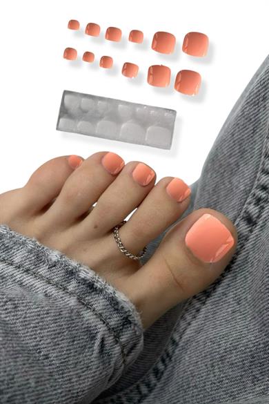 12li Pembe Renk Ayak Takma Tırnak Set