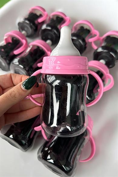 12li Siyah Renk Biberek Figürlü Havlu Toka Set