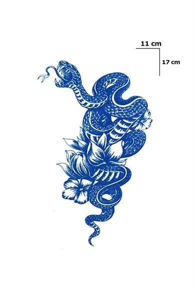Yılan Sonradan Kararan Yarı Kalıcı Geçici Dövme Tattoo