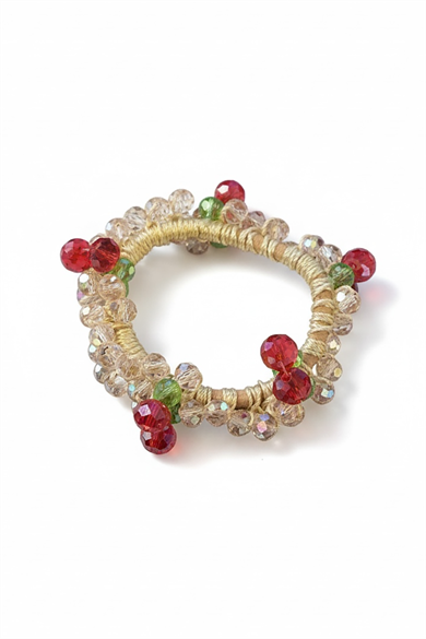 Karışık Renk Kiraz Figürlü Taşlı Lastik Toka