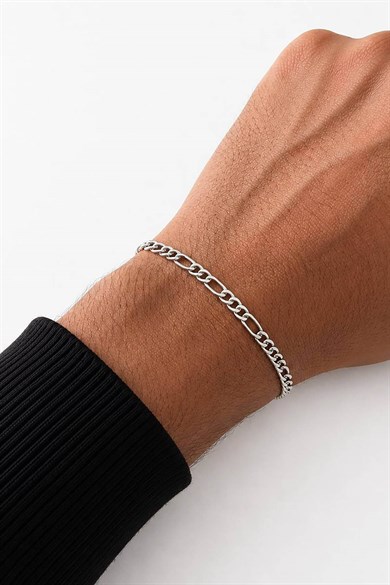 Gümüş Renk Zincir Çelik Bileklik (Unisex)