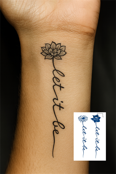 Çiçek Figürlü 12 Saat Sonra Kararan Geçici Dövme Tattoo