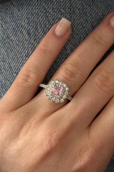 Gümüş Renk Ayarlanabilir Tek Taş Yüzük