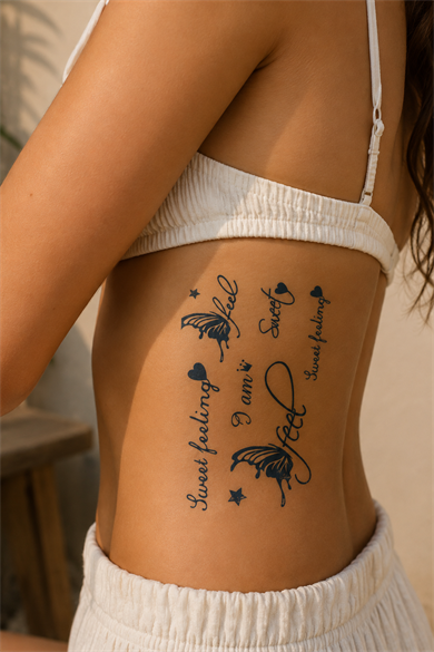Yazılı Sonradan Kararan Yarı Kalıcı Geçici Dövme Tattoo