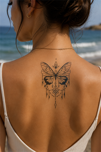 Kelebek Sonradan Kararan Yarı Kalıcı Geçici Dövme Tattoo