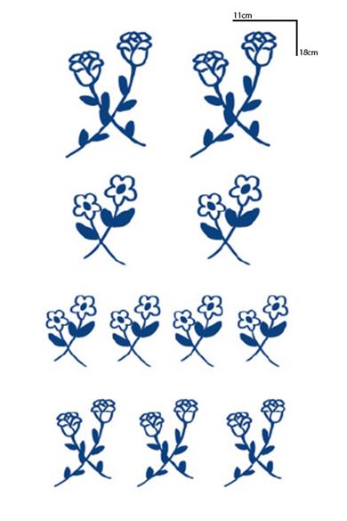 Çiçek Figürlü 12 Saat Sonra Kararan Geçici Orta Dövme Tattoo