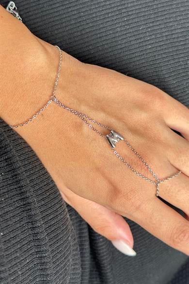 Gümüş Renk M Harf Çelik Şahmeran