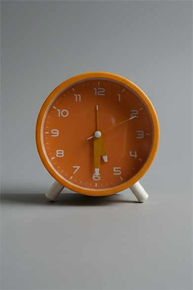 Turuncu Renk Dekoratif Işıklı Alarmlı Masa Saati