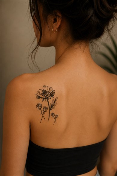 Çiçek Dövme Mini Geçici Dövme Tattoo