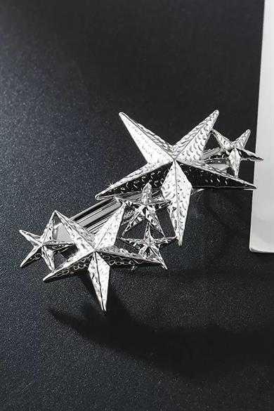 Gümüş Renk Yıldız Figürlü Metal Otomat Toka