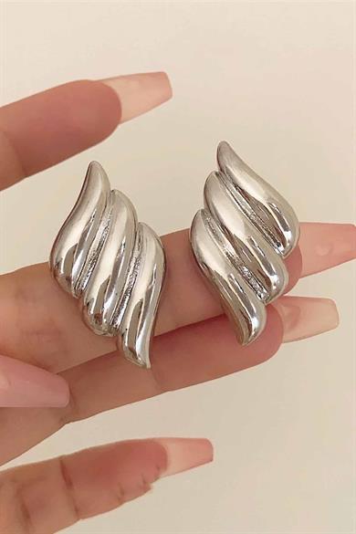 Gümüş Renk Çelik Küpe (Çift)