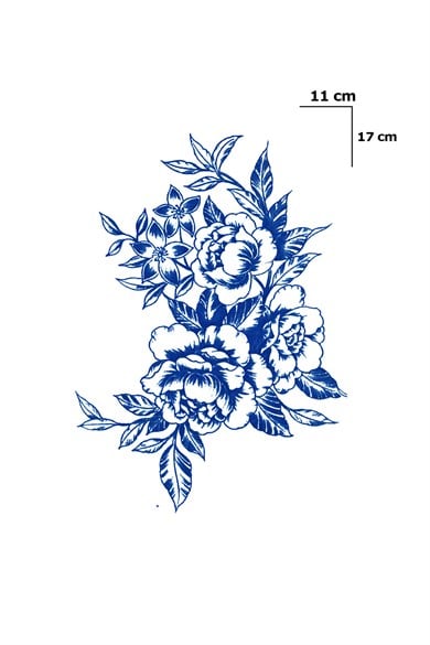 Çiçek Sonradan Kararan Yarı Kalıcı Geçici Dövme Tattoo