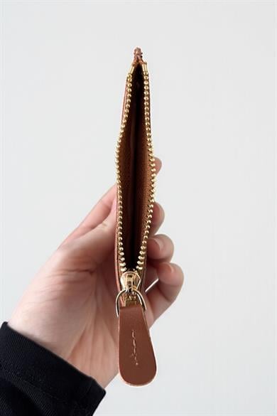 Kahve Renk Deri Kadın Cüzdan/ Kartlık