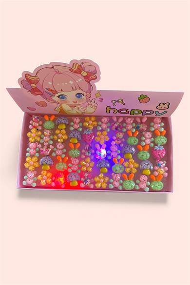 50 Adet Karışık Figürlü Işıklı Yüzük Set