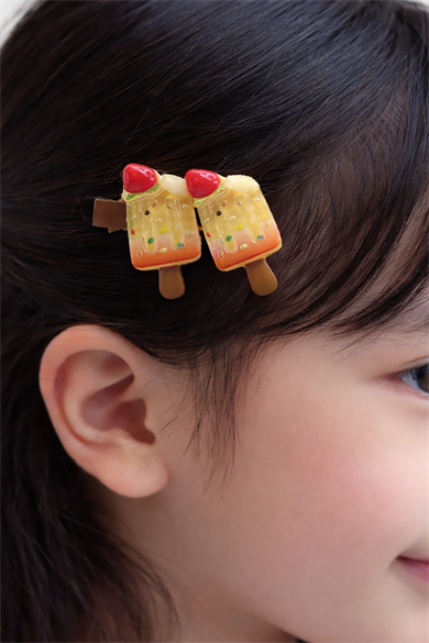 Sarı Renk Dondurma Figürlü Yan Toka