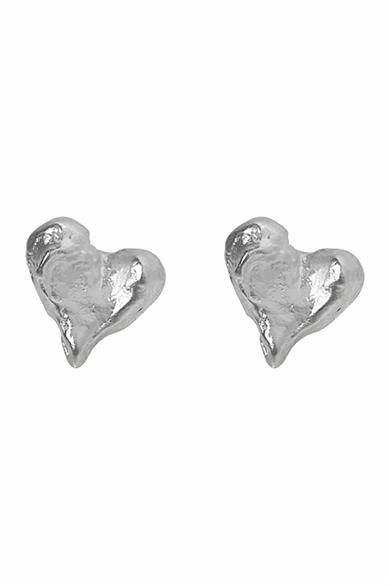 Gümüş Renk Kalp Figürlü Çelik Küpe (Çift)