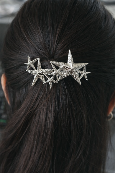 Gümüş Renk Yıldız Figürlü Metal Otomat Toka