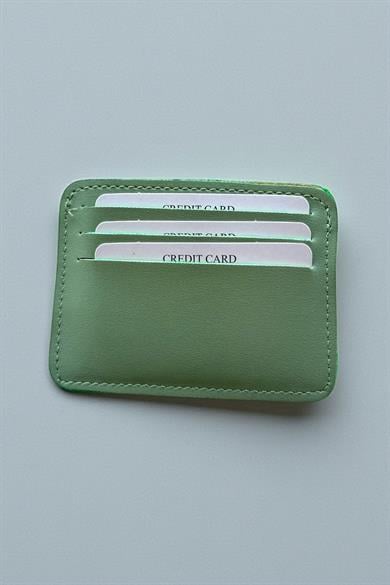 Yeşil Renk Deri Kadın Cüzdan/ Kartlık