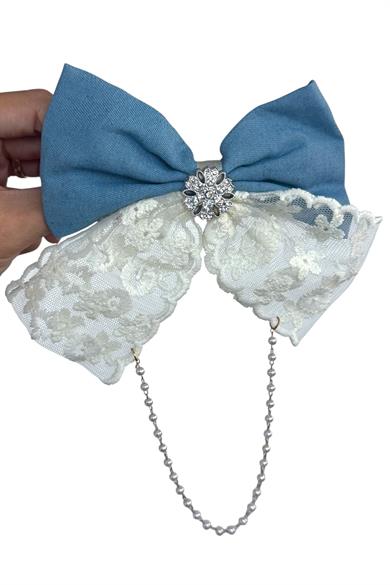 Mavi Renk Kurdele Figürlü Otomat Toka