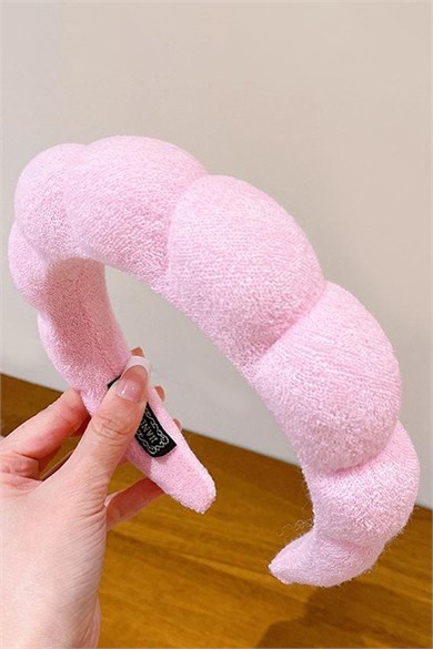 Açık Pembe Renk Spa Havlu Taç 