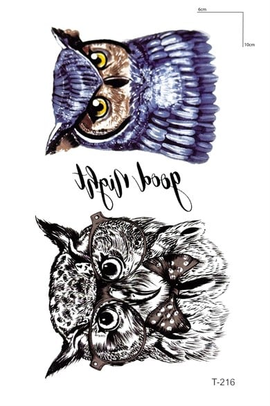 İkili Baykuş Mini Geçici Dövme Tattoo