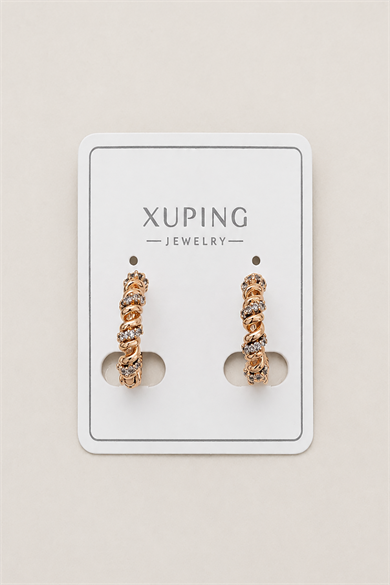 Altın Renk Taş Detaylı Çelik  Xuping Küpe (Çift)